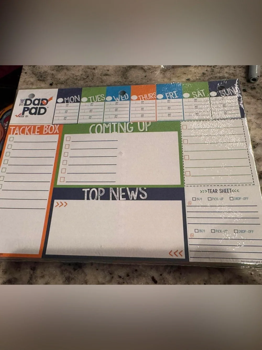adidas Dad Pad Planner - Blue, Green & Orange Weekly Organizer
